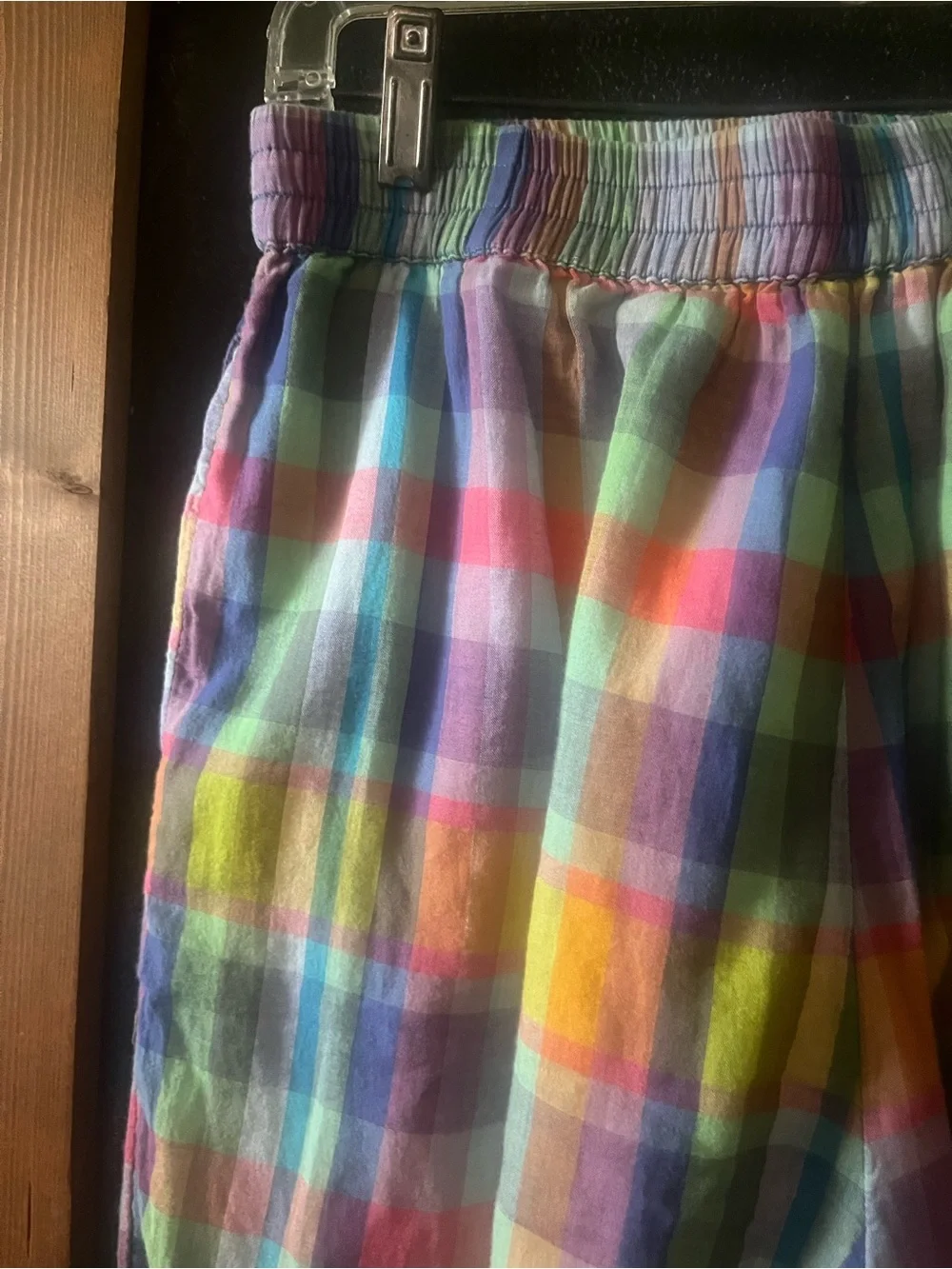 Free People Ticket To Paradise Plaid Pant Set Size M euc - Picture 7 of 10